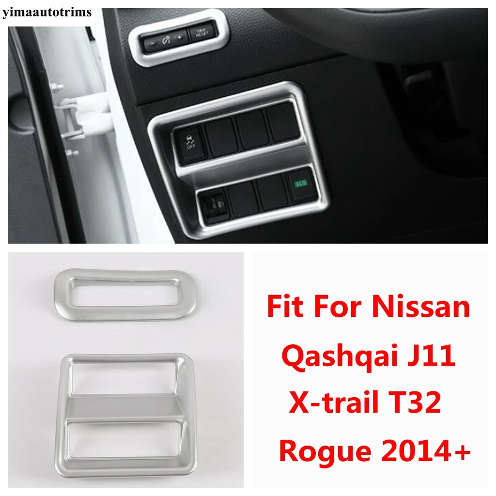 Car Head Lamp Light Button Switch Control Cover Trim Matte Accessories For Nissan Qashqai J11 / X-trail T32 / Rogue 2014 - 2020