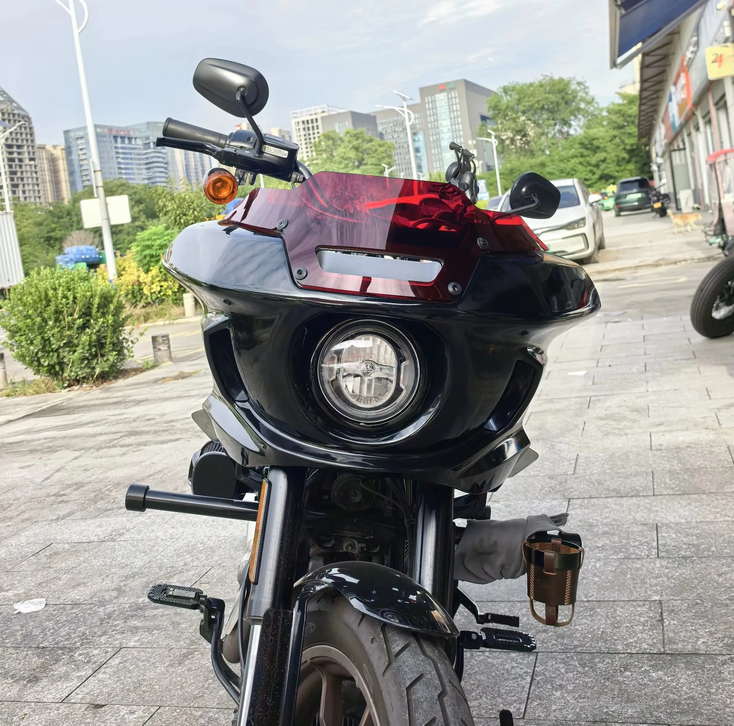 Red Windshield Accessories Kit Softail Custom Parts Motorcycle For Harley Low Rider ST FXLRST 2022-2026