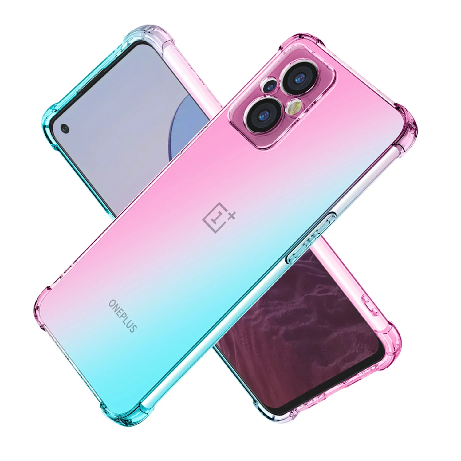 Case For Oneplus Nord N300 N200 N100 N10 5G Nord N20 SE Clear Cute Gradient Slim Anti Scratch Flexible TPU Shockproof Cover