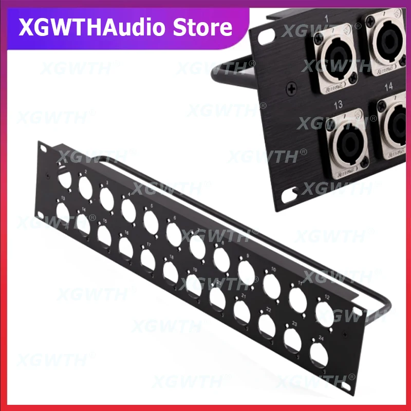 16 24 32 Way Channel Flight Case Mount 2U Rack Patch Panel for XLR Connecctor Male Female DJ Speaker Audio Cable Plug Socket