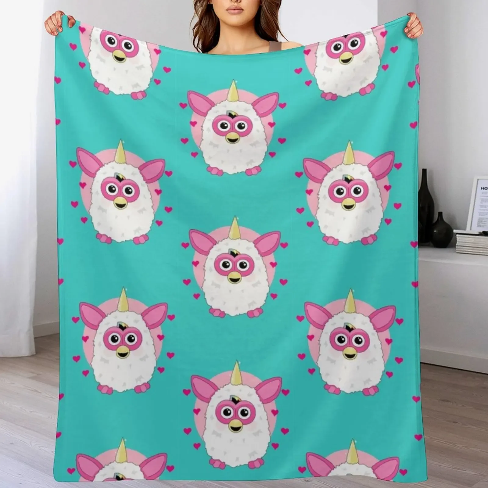 

90s Furby Unicorn Throw Blanket blankets ands Large Beautifuls Summer Blankets