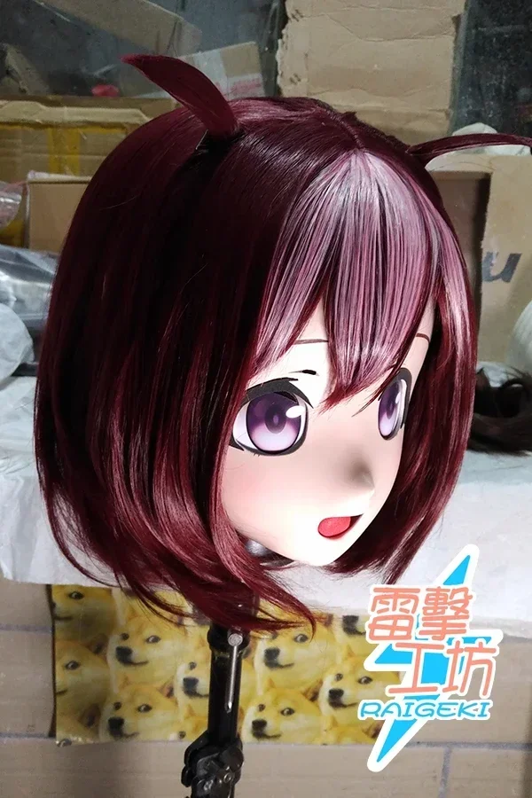 (RAIGEKI MAKS 104) Silicone Head Helloween Crossdressing BJD Mask DOLL Kigurumi Anime Pretty Derby Special Week Cosplay Mask