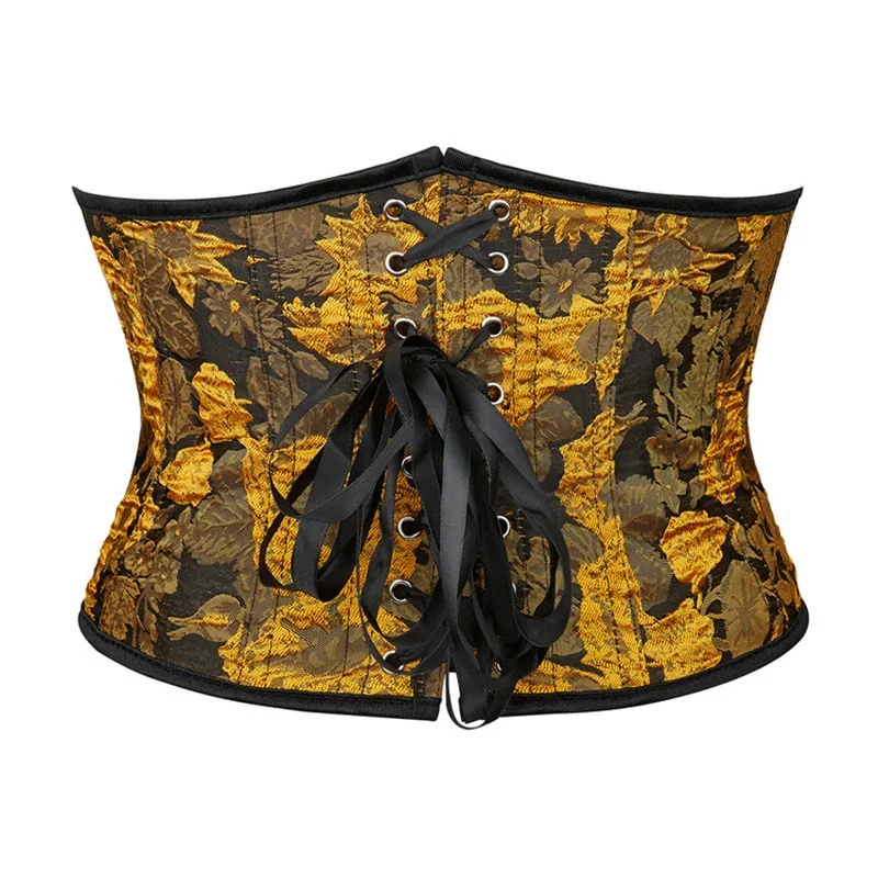 Sunflower Floral print Corset Mujer For Women Underbust Bustier Waist Trainer Slimming Body Shape Sexy Lingerie Short Torso