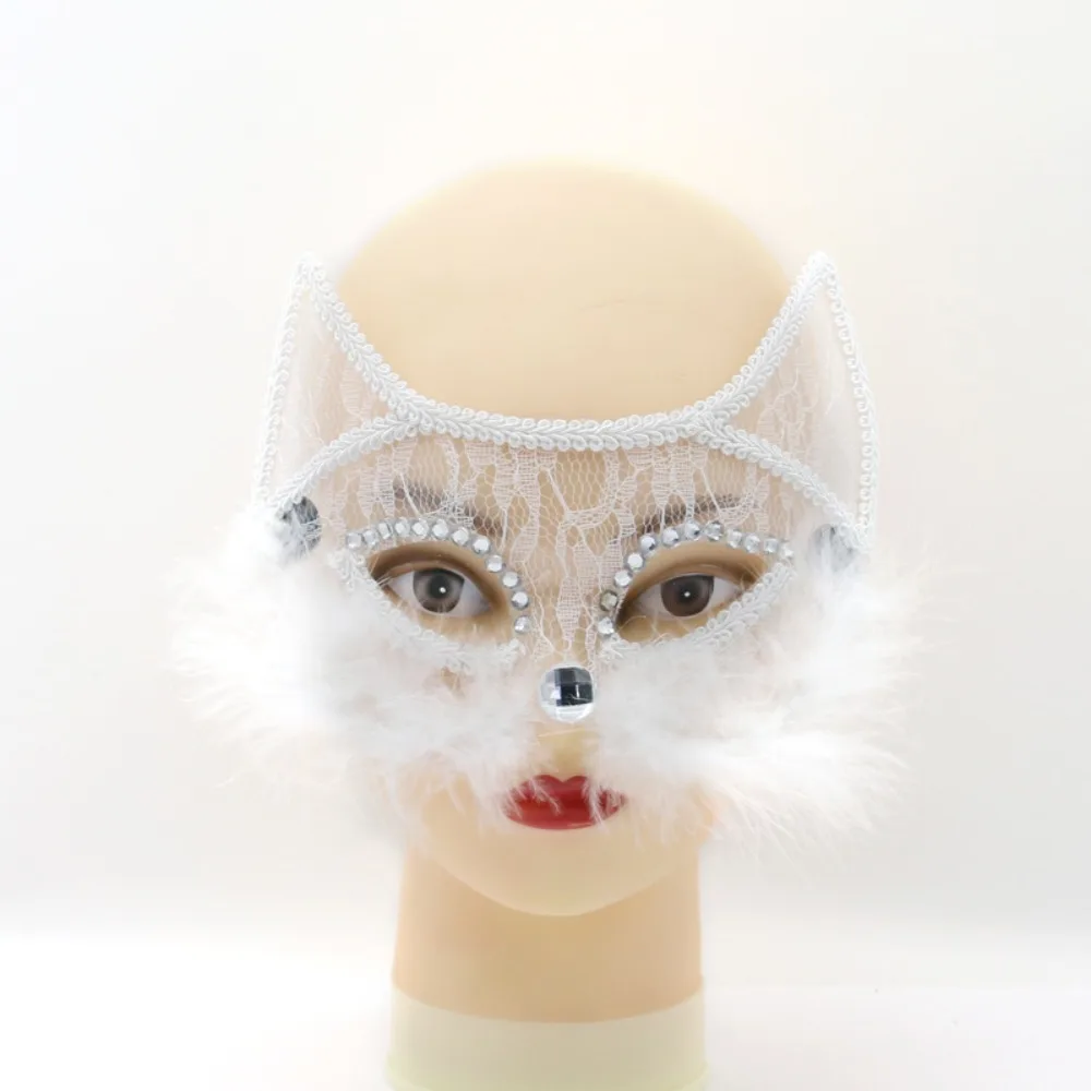 Maskerade Männer und Frauen Spitze PVC Katzengesicht Performance Urlaub Party Halloween Maske