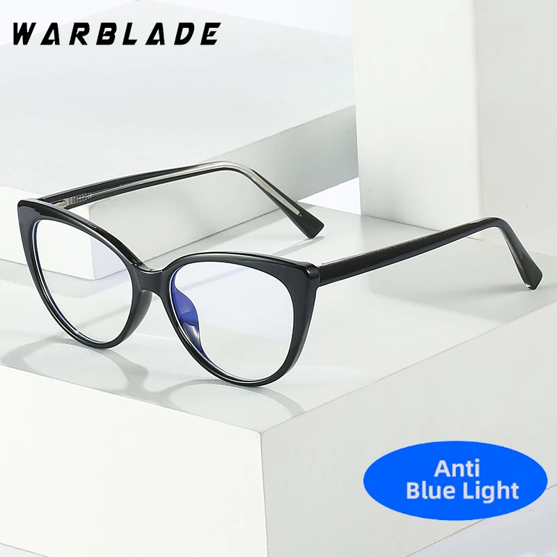 New TR90 Cat Eye Glasses Frame Woman Fashion Brand Designer Trend Cateye Computer Eyewaer Metal Frame Anti Blue Light Eyegalsses