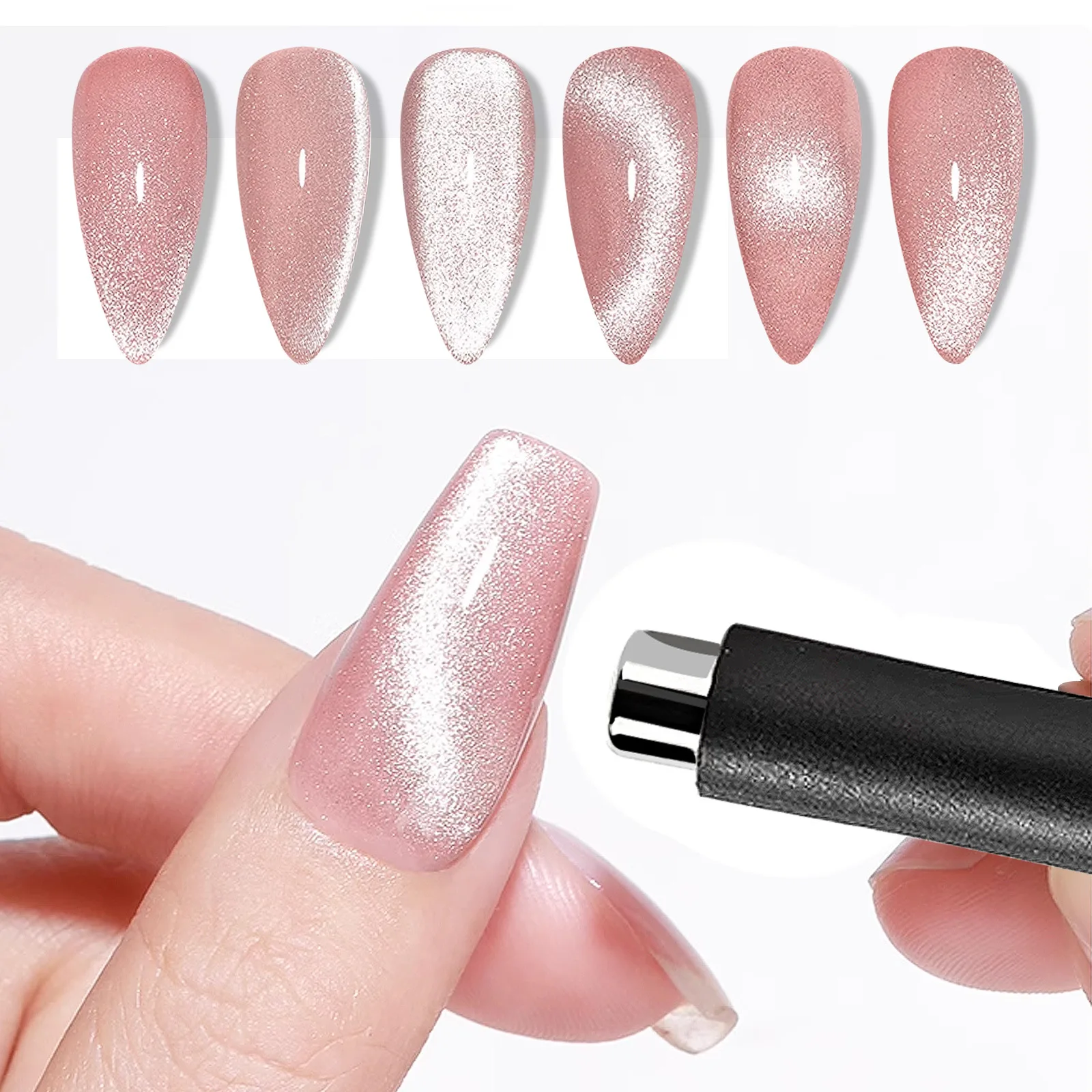 Imán de tira gruesa súper fuerte, imán de ojos de gato para esmalte de uñas en Gel, efecto de tira de línea 3D, herramientas de bolígrafo magnético multifunción francés