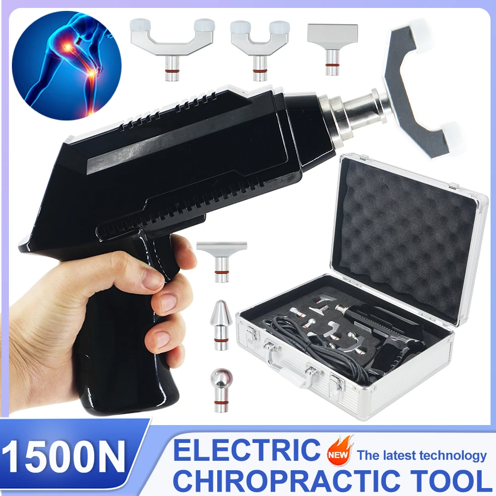 Electric Correction Gun 1500N Spinal Adjustable Instrument Portable Impulse Spine Cervical Massager Chiropractic Adjusting Tool