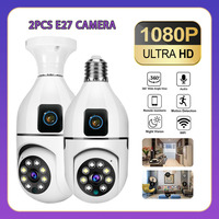 2PCS Camera CCTV E27 WiFi Wireless 1080P HD Mini Smart Home Security Camera 360 Degree Security Infrared Night Vision V380 Pro