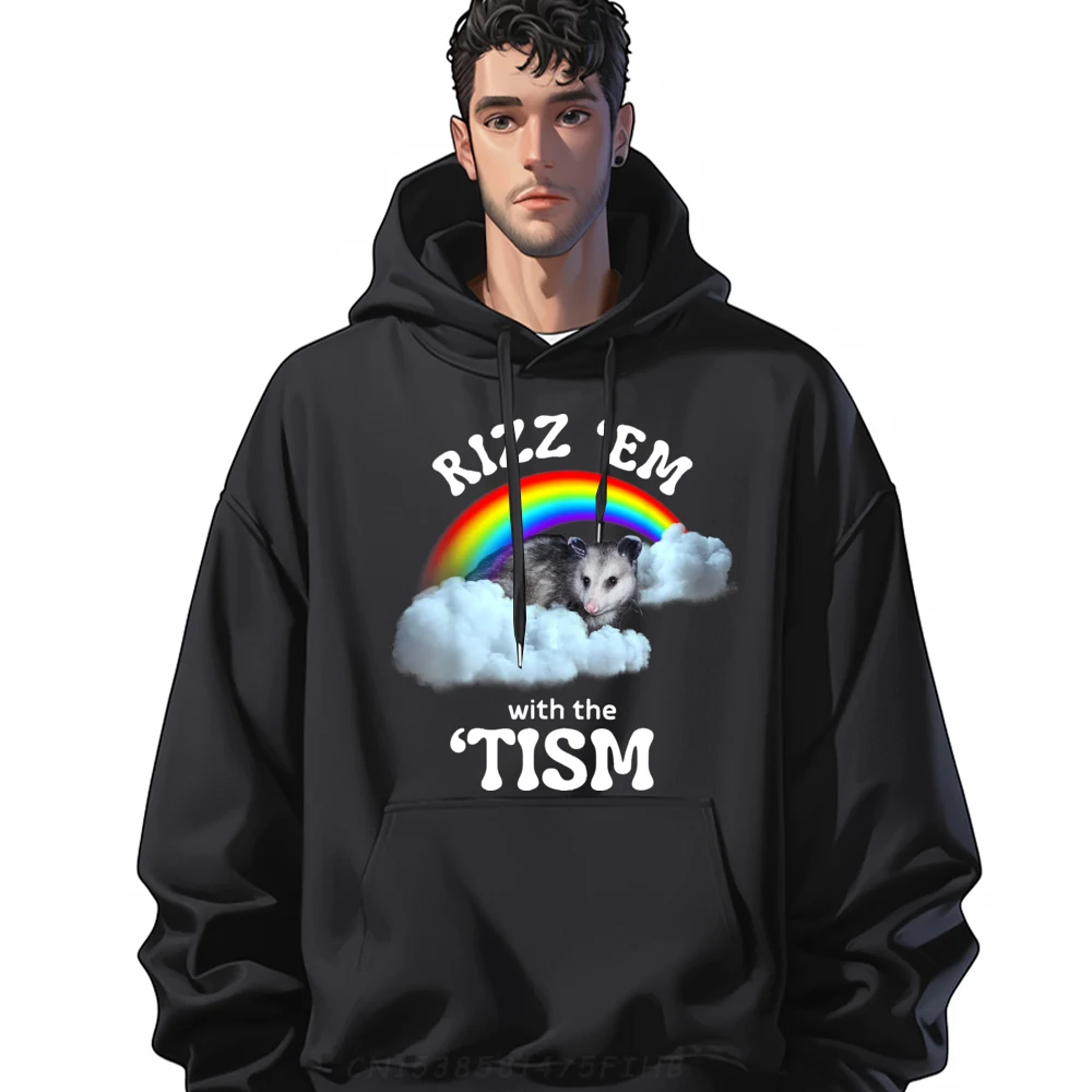 

Gift Hoodies Cute Long Sleeve Female Hoodies Autism Funny Rizz Em With The Tism Funny Sweatshirts Crew Neck Coats