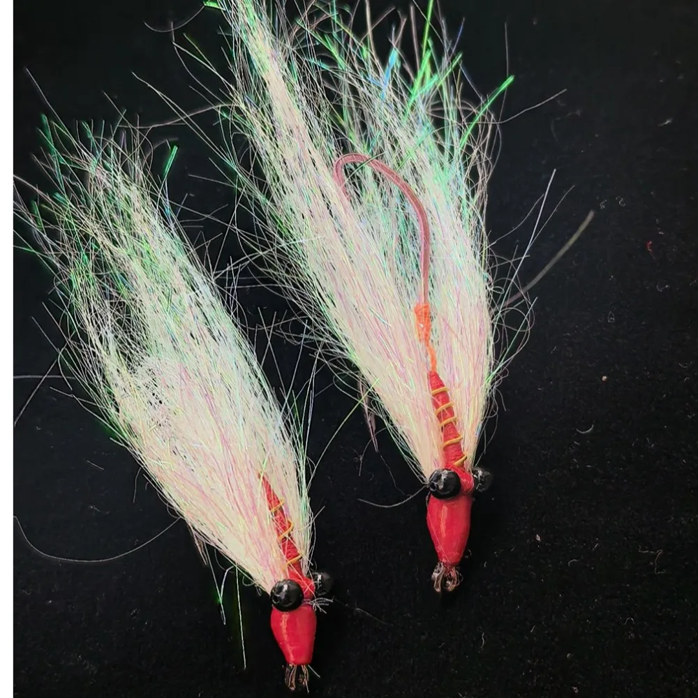 4pcs/Box Insect Fox Tail Streamer Fly White Ice Dubbing Spinner Artificial Bait Worm Trout Fly Fishing Lure Salmon Fishing