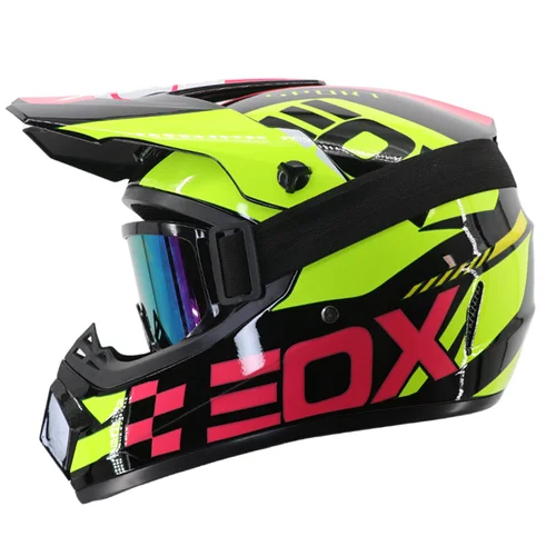 Imagen 2 del producto DOT-Casco de motocicleta para niños y mujeres, protector de cara completa para Motocross, gafas de calle todoterreno, guantes, Casco de bicicleta