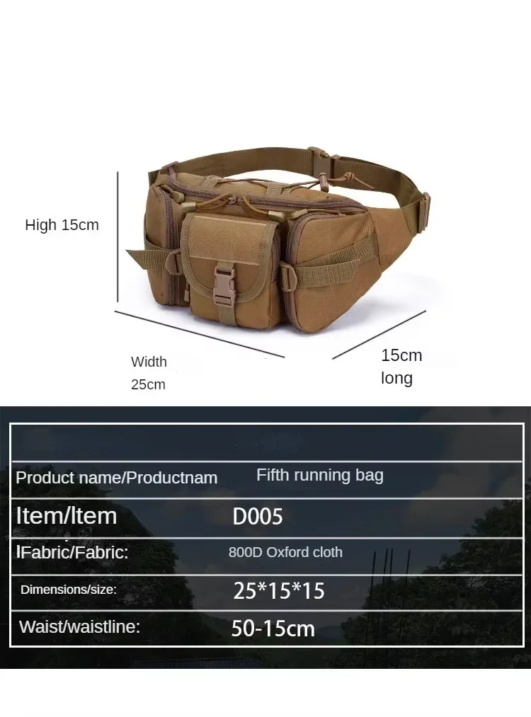 Taktische Gürteltasche für Herren, Nylon-Hüfttasche – Outdoor-Sport, Radfahren, Reisen, Wandern, Camping, Hüfttasche, kleine Gürteltasche – Detail 1