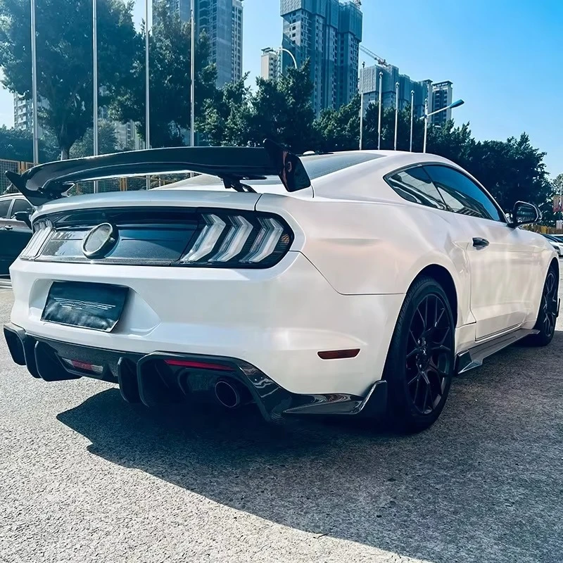 Picture 5: Carbon Fiber Body Kit for  Mustang 2018-2023 Front Lip Splitters Side Skirts Rear Diffuser
