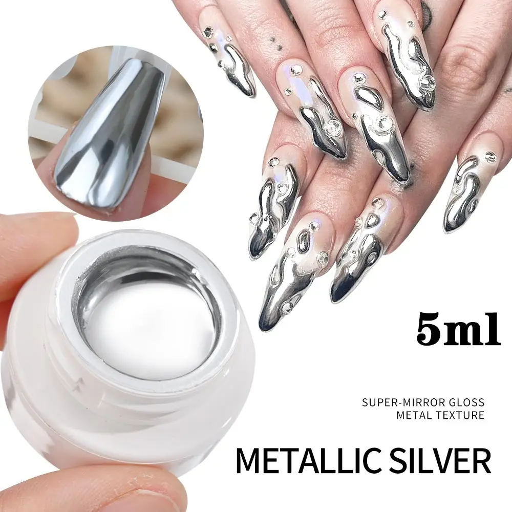 5/7/8ml Super-Bright Metallic Painting Liner Gel Polish Silver/Gold/Rose Mirror Gel Nail Polish Semi Permanent UV Nail Art Verni