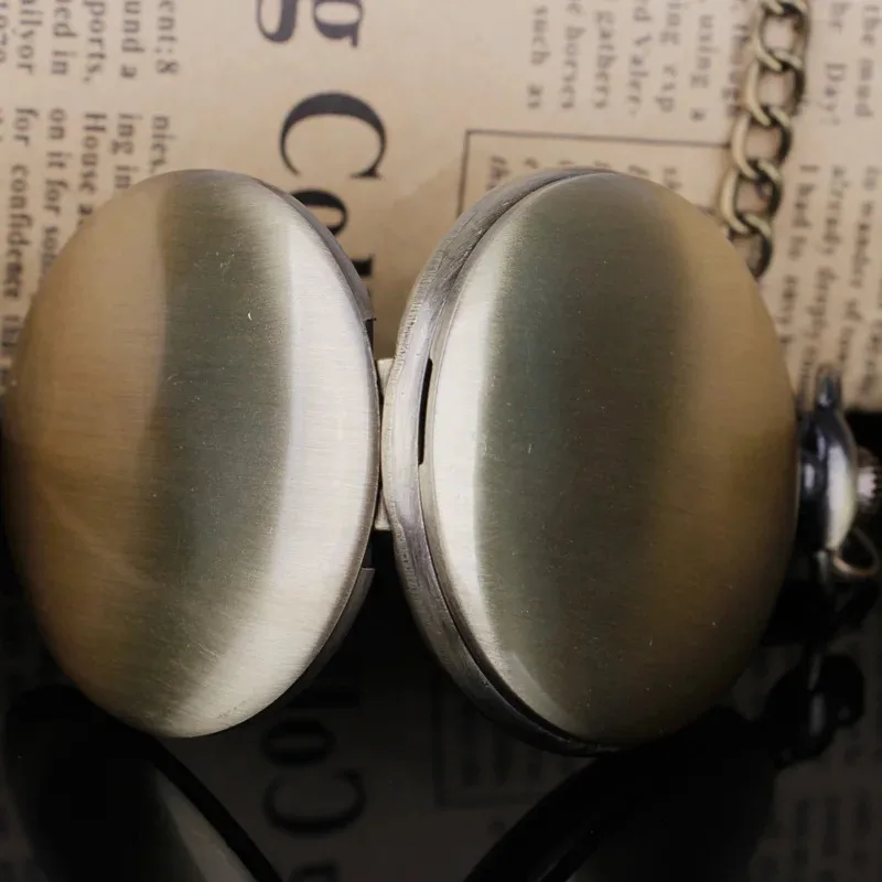 Antique Pure Color Smooth Quartz Pocket Watch High Quality Steampunk Chain Clock Necklace Pendant Relogio Masculino