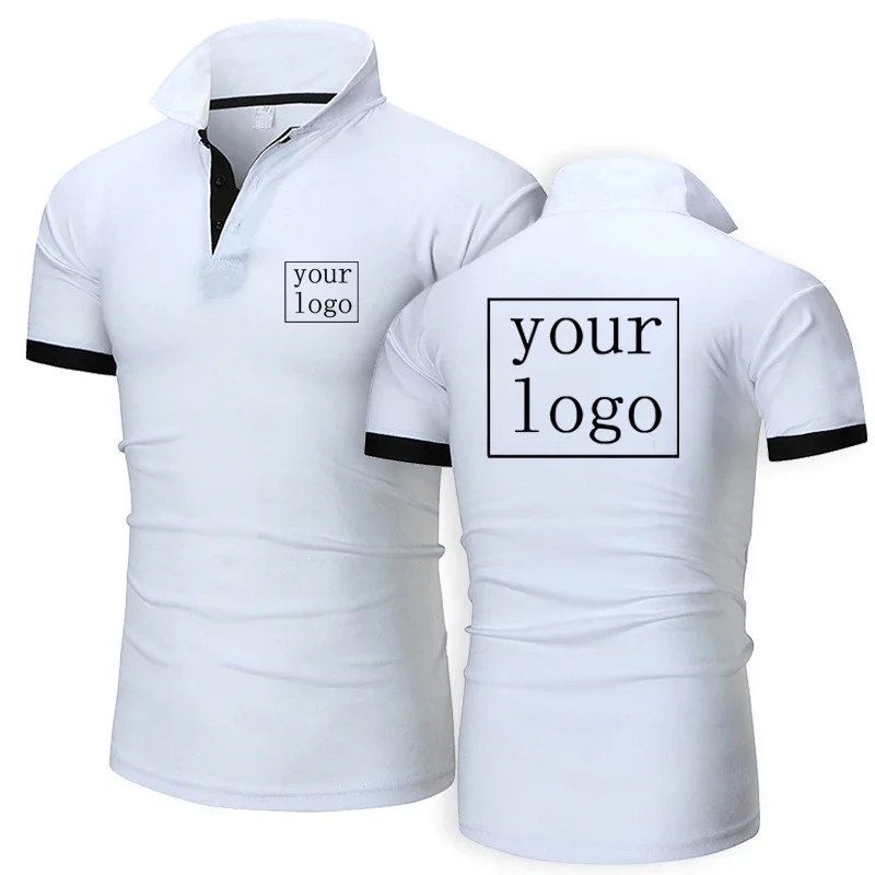 Custom Your LOGO Men\'s Polo Shirt Summer Brand Short Sleeve Fashion Business Casual Breathable Quick Drying Male Lapel T-Shirt