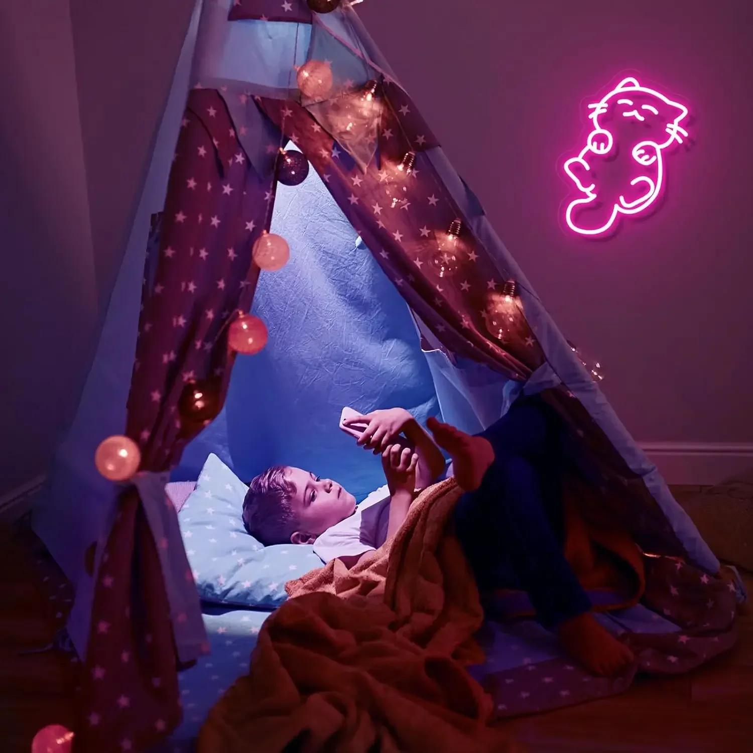 Anime Cat Neon Light Sign Dimmable LED Neon Sign For Wall Decor Room Party Pet Shop Club Bar Bedroom Decor Birthday Art Gift