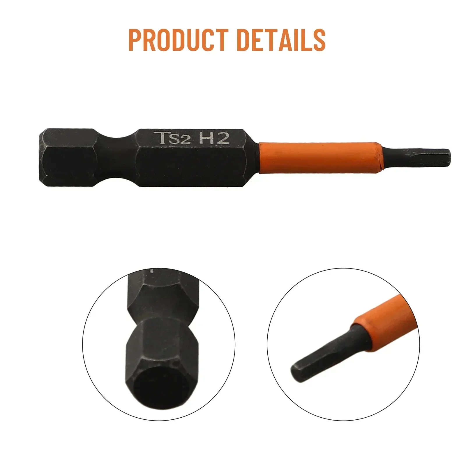 

Hand Tool 1 4 Inch Hex 50mm 1.96Inch Black Orange Quick Change 50mm Length Alloy Steel For DIY H1.5-H6 Hexagon Screwdriver Bit