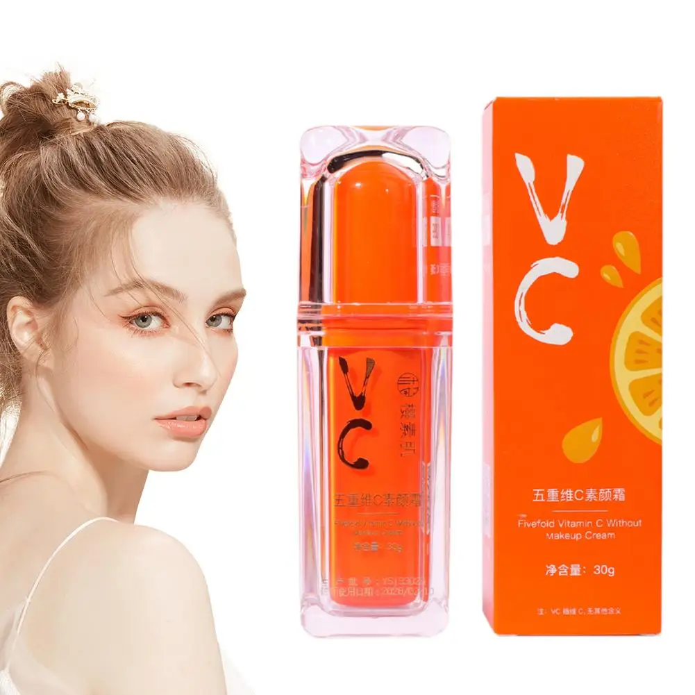 Crème tonifiante à la vitamine C, maquillage naturel éclaircissant, correcteur pour le visage, cosmétiques, fond de teint