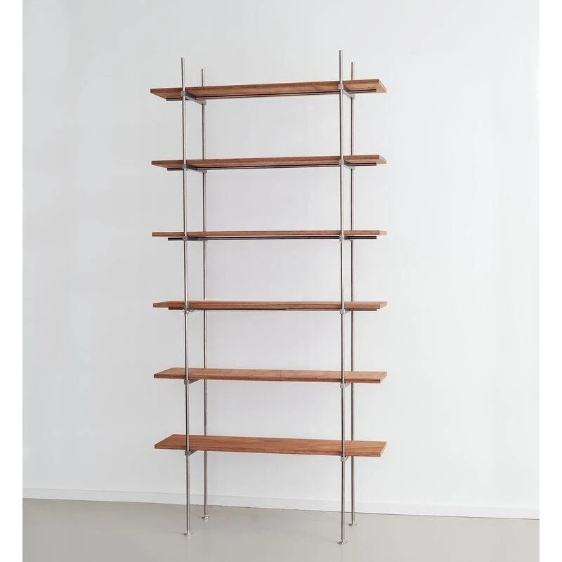 Bookshelf Shelf Multi-layer optical axis stainless steel storage rack Living room multi-layer partition floor display rack