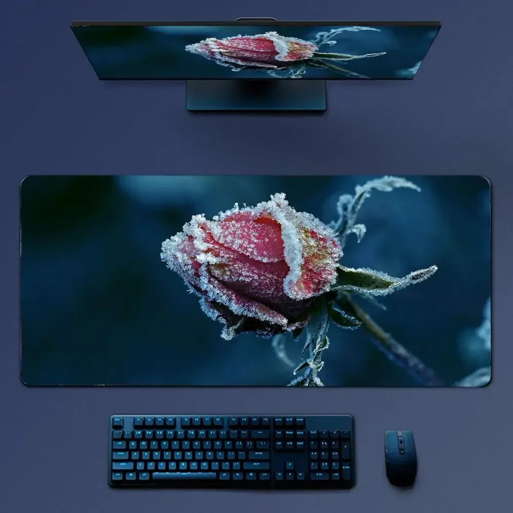 Retro Flowers Mousepad Large Gaming Mouse Pad LockEdge Thickened Computer Keyboard Table Desk Mat