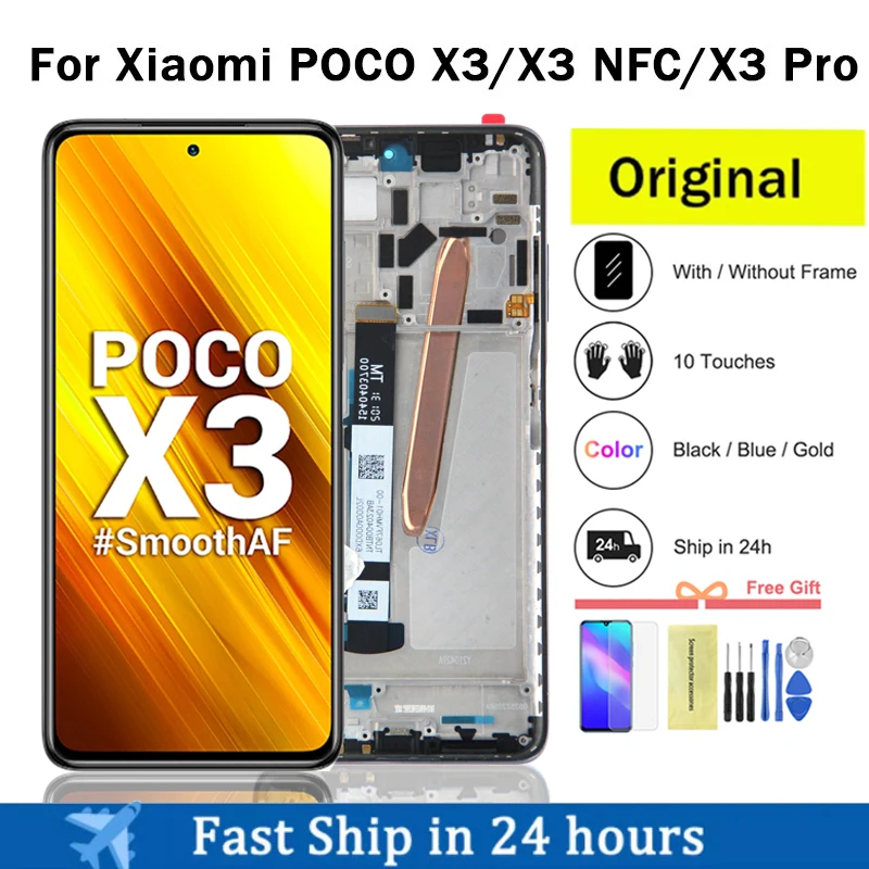 6.67 Original For Xiaomi POCO X3 Display LCD Touch Screen Digitizer For POCO X3 Pro NFC LCD Replacement Parts M2007J20CG Display