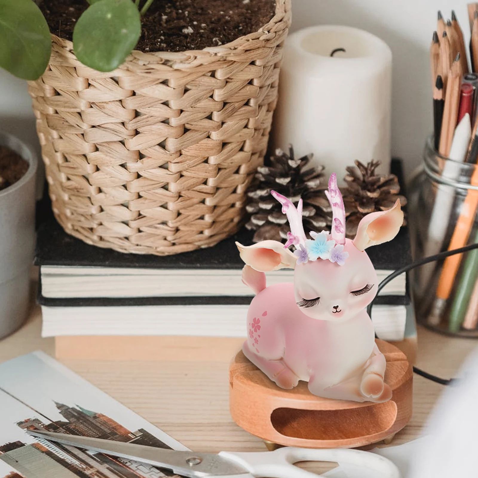 

1Pcs Resin Deer Shape Adornment Home Decor Desktop Ornament Study Room Balcony Garden Accessories Deerlet Adornment