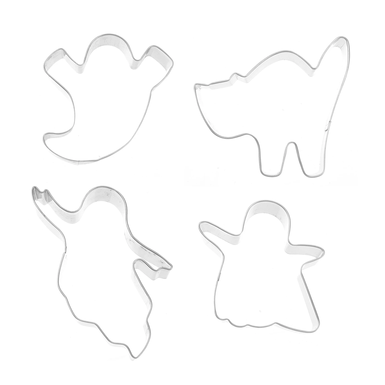 

4 Pcs Fruit Stainless Steel Halloween Halloween Cookie Baking Tool Fruit Vegetable Shaper Cake Craft