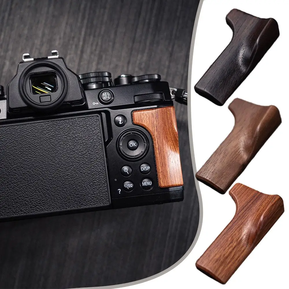 Madeira Finger Grip Handle, adequado para Nikon Zfc, dupla face design adesivo, leve madeira maciça, aumentar os pés, Fi H3E2