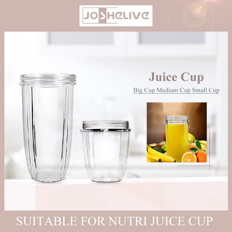 Taza de plástico para Nutribullet, vaso grande de repuesto de 600/900w, diseño ergonómico transparente, 18oz/24oz/32oz, 1 unidad