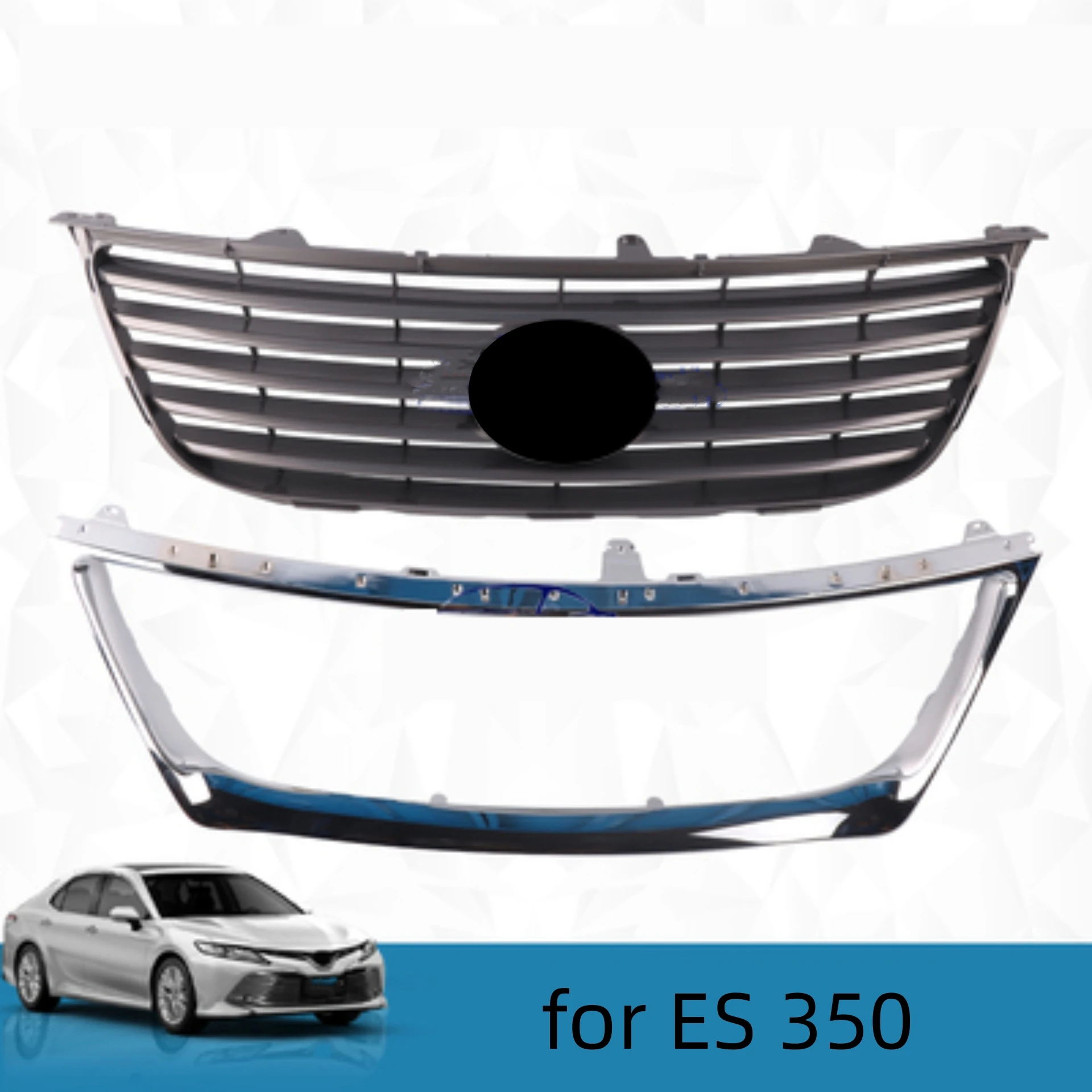 Body Kit Radiator Grille Grid for Lexus ES 350 ES240 Full of Chrome Frame Trim Car Accessories