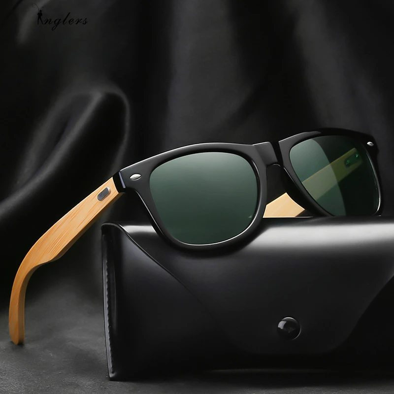 Brand Bamboo Leg Polarized Sunglasses Men Classic Square Goggle Fashion Retro Female Sun Glasses