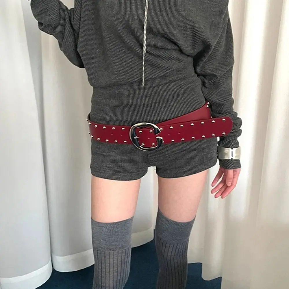 1Pcs Durable Heavy-Duty Design Sense Wide Belt Rivet With Skirt And Pants Jeans Belt Hot Girl Punk Style Waistcoat For Women