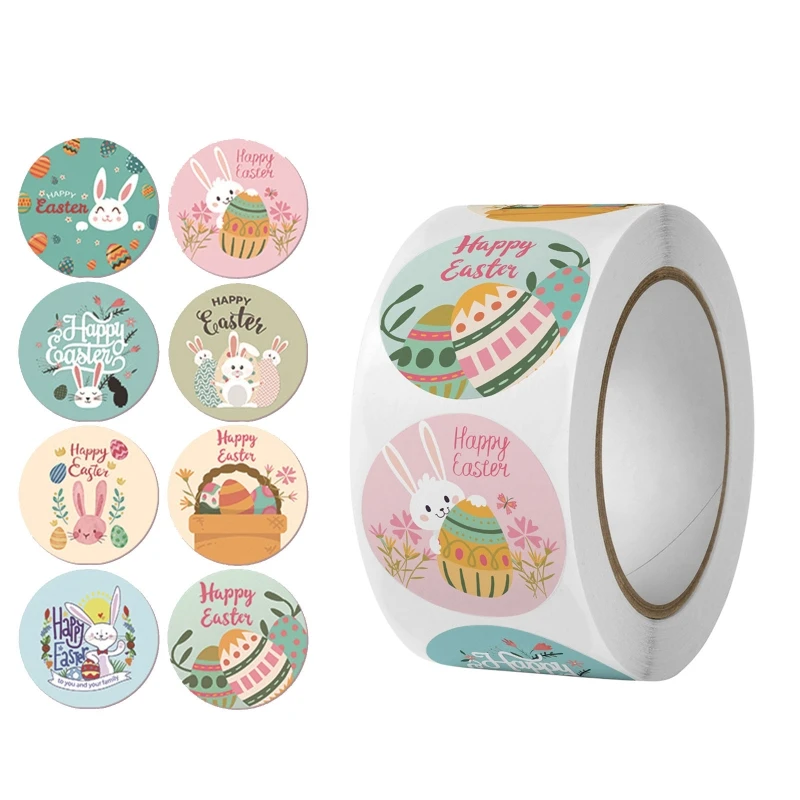 Uds. Pegatinas Pascua felices huevos conejito lindos sello autoadhesivo etiqueta para Pascua Dropship