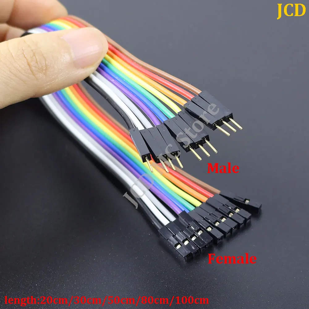 1PC 10Pin Dupont Line Male To Female Jumper Wire Cable 20cm 30cm 50cm 80cm 1m Color Cable 2.54 Terminal For Arduino DIY KIT
