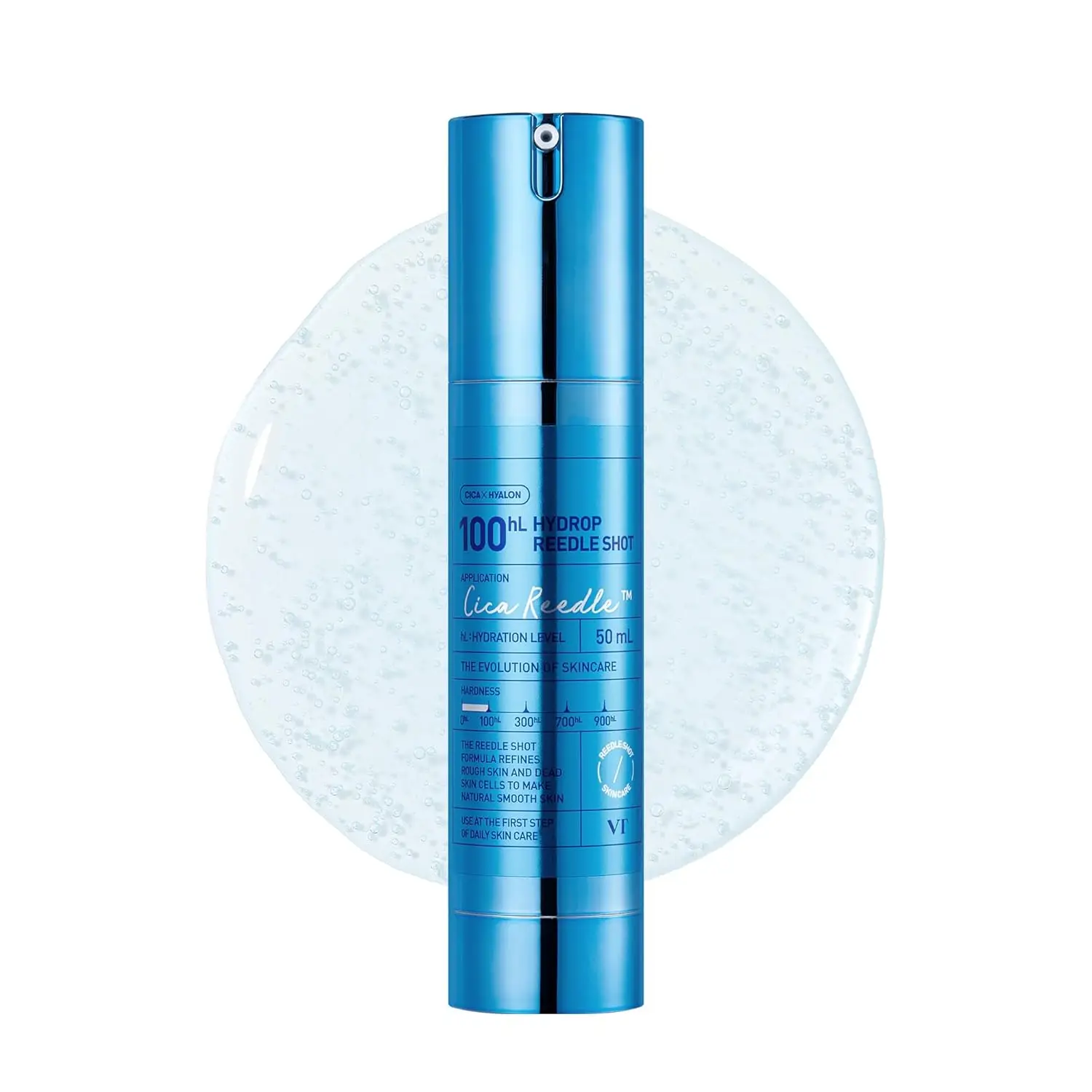 하이드로 리들 샷 100hL, 히알루론산 마이크로니들링 세럼, 집중 보습 및 수분 공급 엑소좀, 부드럽고 유리 같은 피부