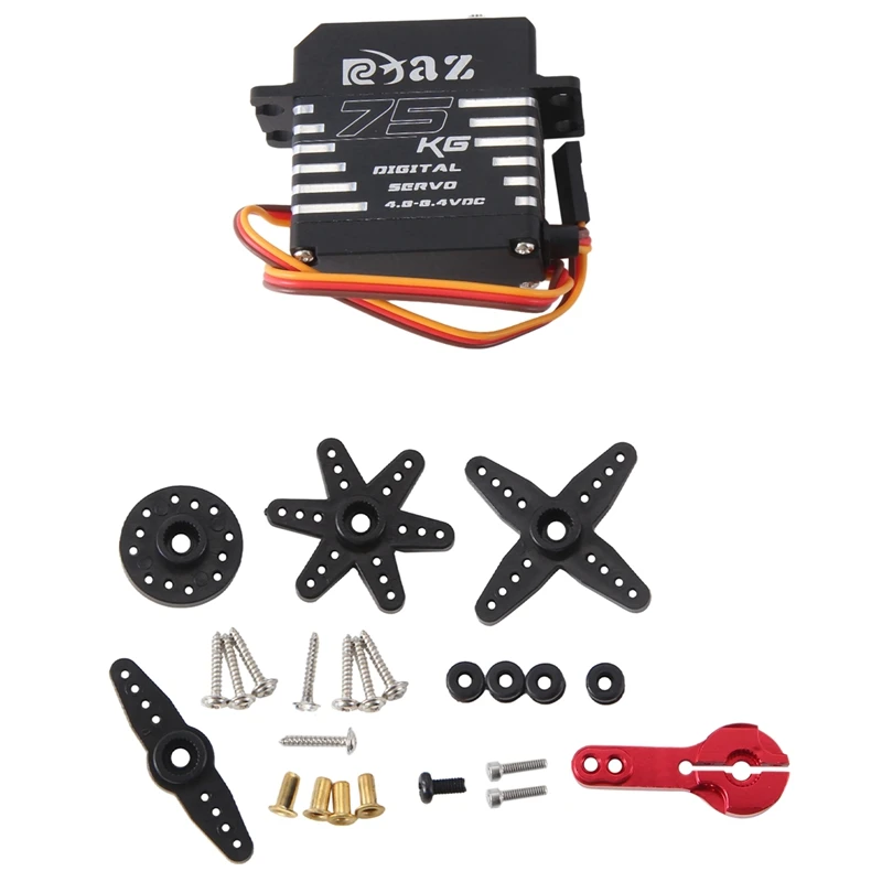 

75KG H-V 180° Magnetic Induction Waterproof Brushless Digital Servos Replacement For 1/10 1/8 Accessories