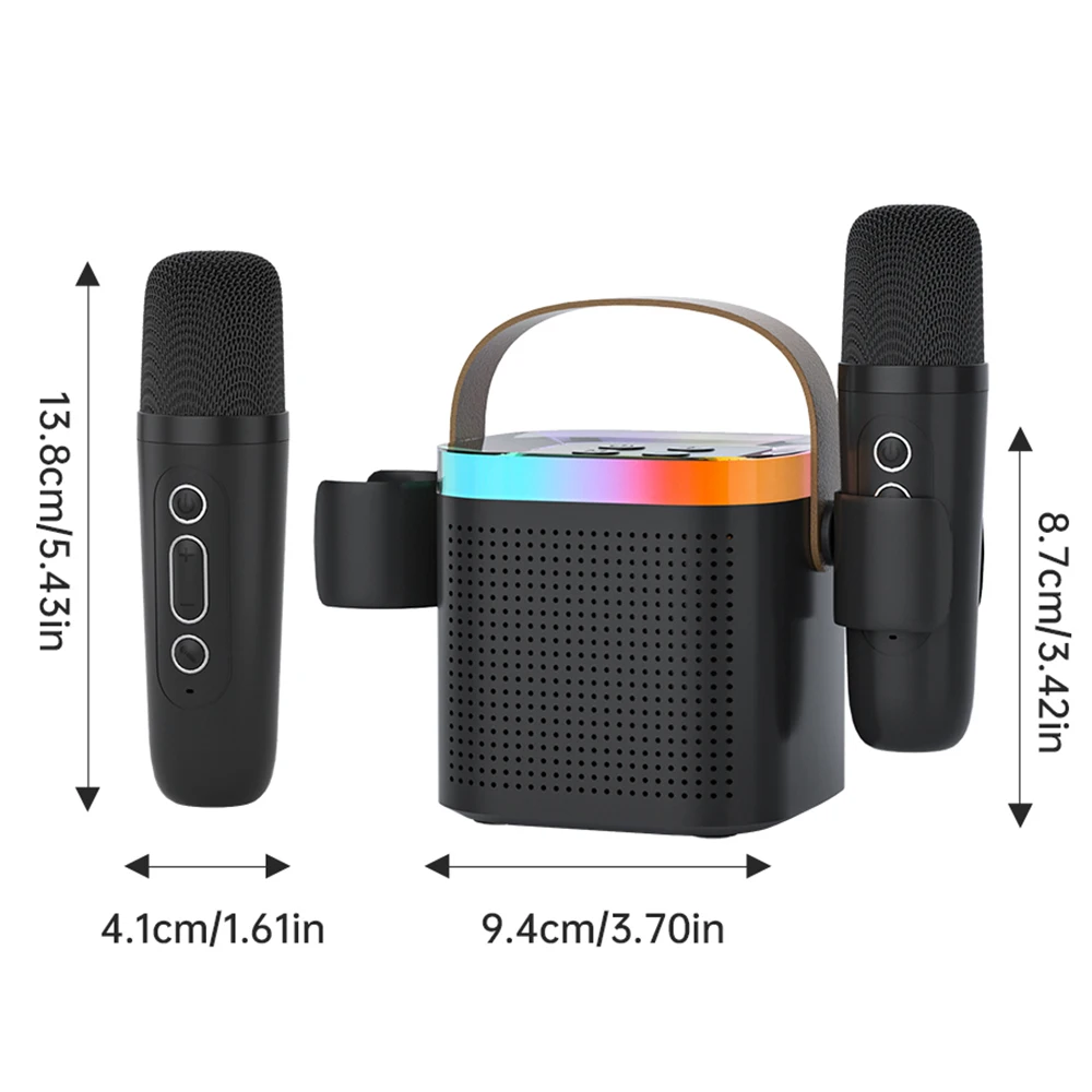 TANALAZ K8 Karaoke Machine Portable Bluetooth 5.1 PA Speaker System with 1-2 Wireless Microphones Home Family Singing Child  Gif