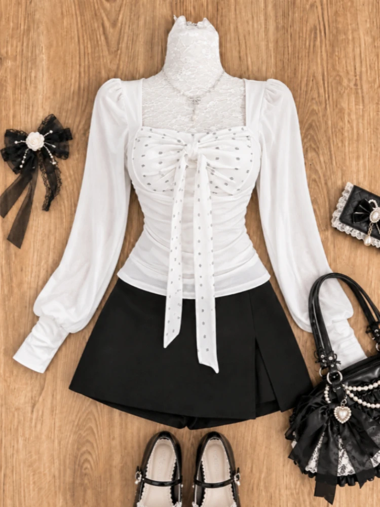2026 Women Subculture Kawaii 2 Piece Outfits Korean Y2K American Vintage Shirts And Skirt Retro Harajuku Streetwear Suits