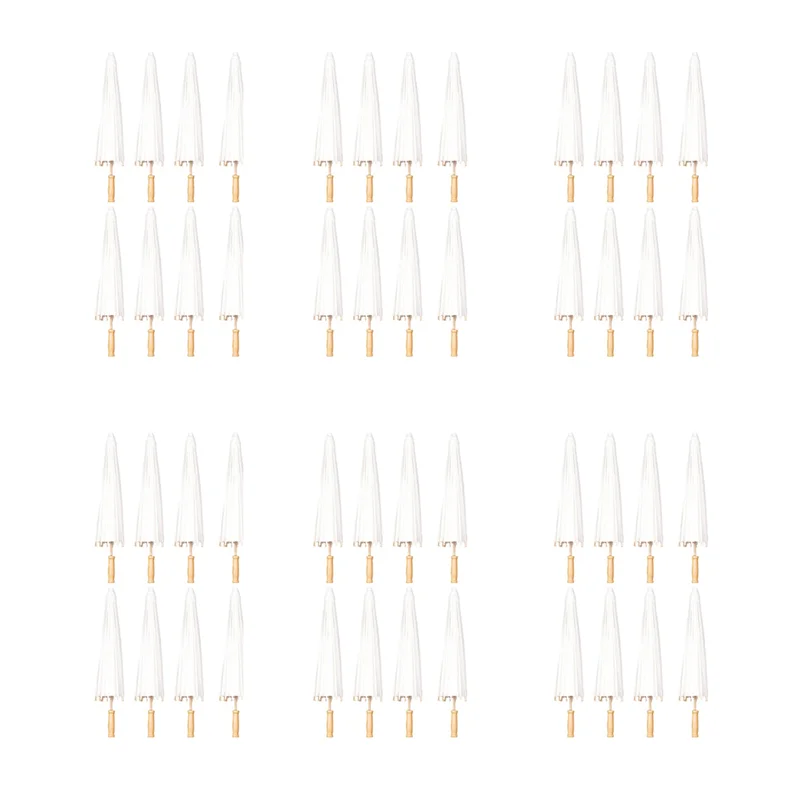 

48PCS Paper Parasol Wedding Umbrella Party Favor 60Cm Bamboo Umbrellas For Bridal Shower Centerpieces Photo Props