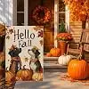 Hello Fall Dogs 12x18 Double Sided Garden Flag for Outside jjp