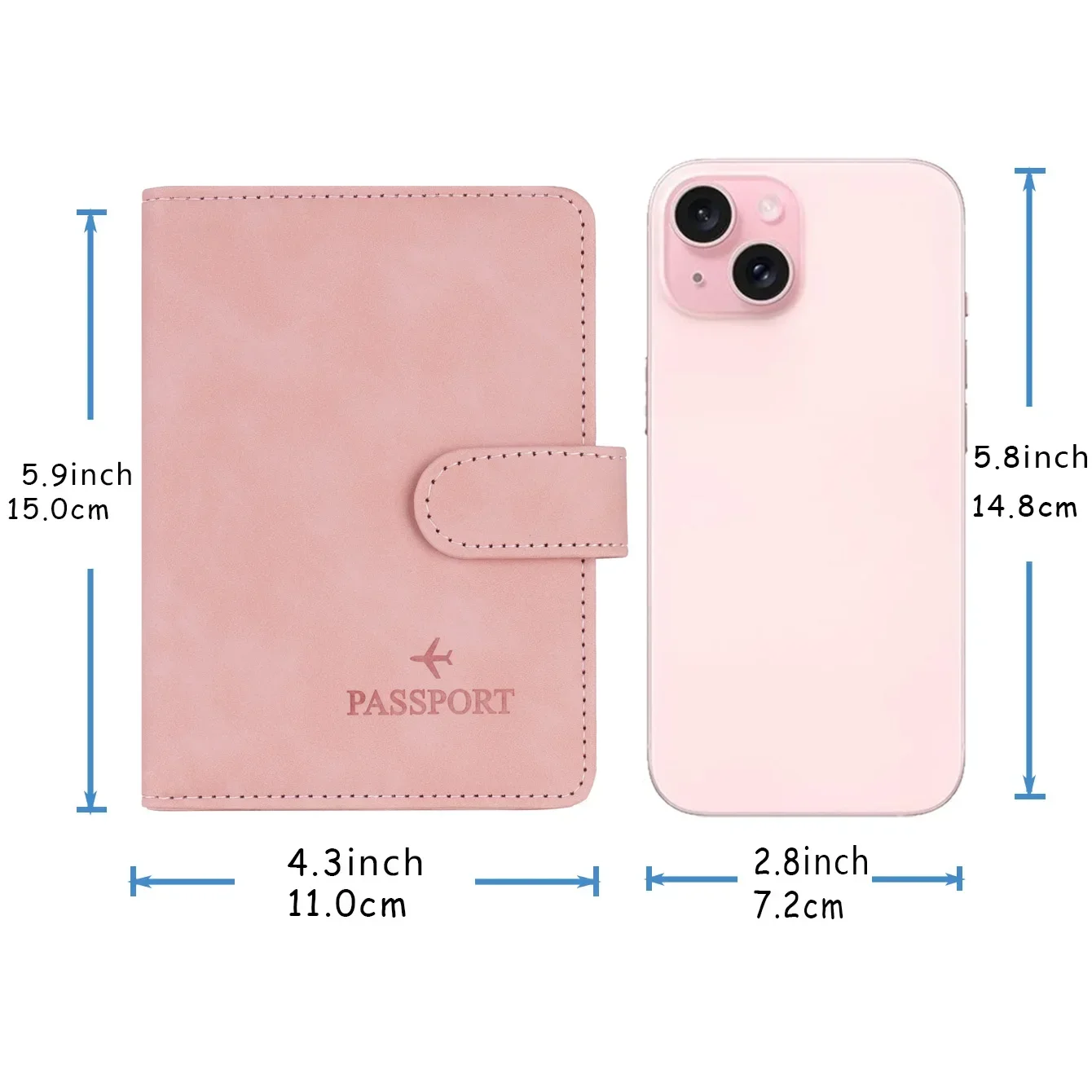 Simple Travel Passport Holder Cover Case Wallet RFID Blocking Business PU Leather Card Case Travel Accessories for Women Men