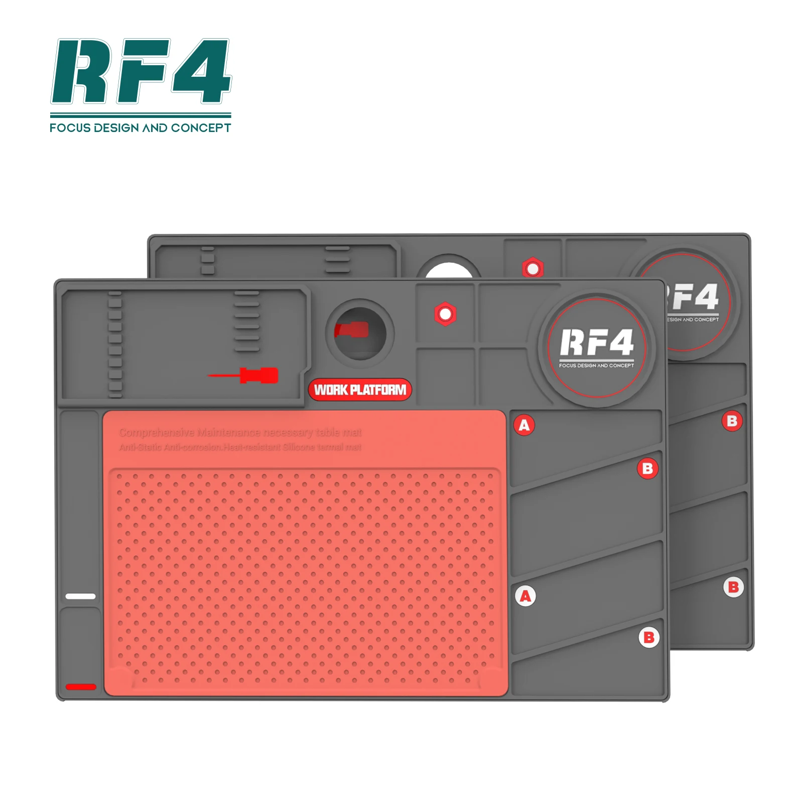 RF4 RF-PO2 tappetino di riparazione resistenza al calore 26*38cm Pad a doppio strato tappetino per saldatura in silicone piattaforma da lavoro per