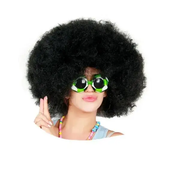 Synthetic Super Big Unisex Hippie Style Afro Wig for Halloween Costume  Only wigs