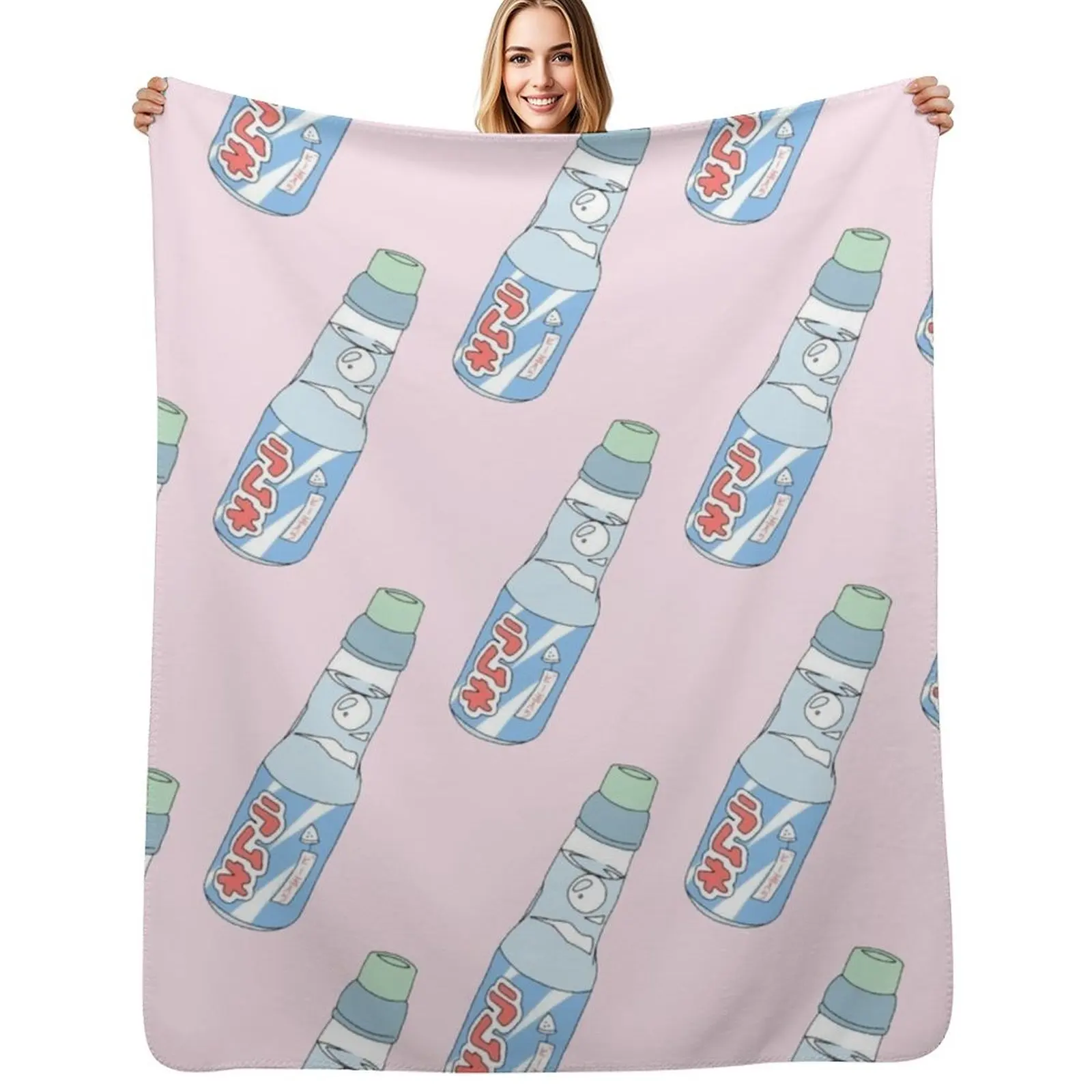 

Kawaii Soda Drink Throw Blanket Warm Accent Blanket for Living Room Decoration