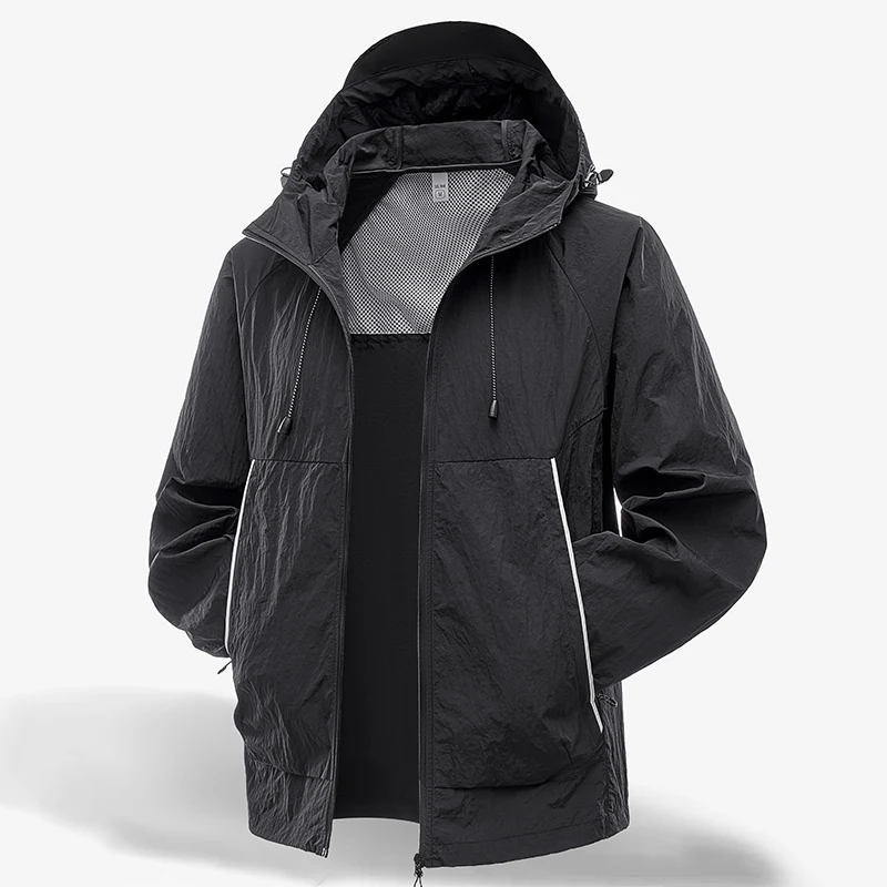 Summer New Men'S Casual Fashion Versatile Outdoor Uv Resistant Jacket Teenagers Loose Lightweight Waterproof Sunscreen Clothing