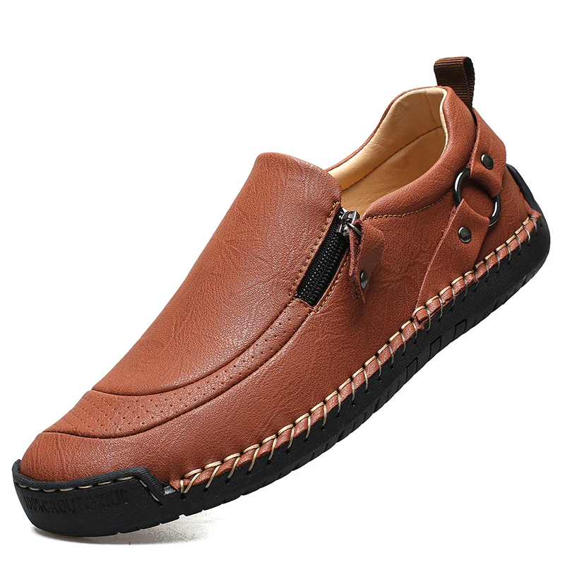 

Новые мужские повседневные туфли ручной работы из кожи, удобные мужские мокасины из качественной спилковой кожи, мужские кроссовки