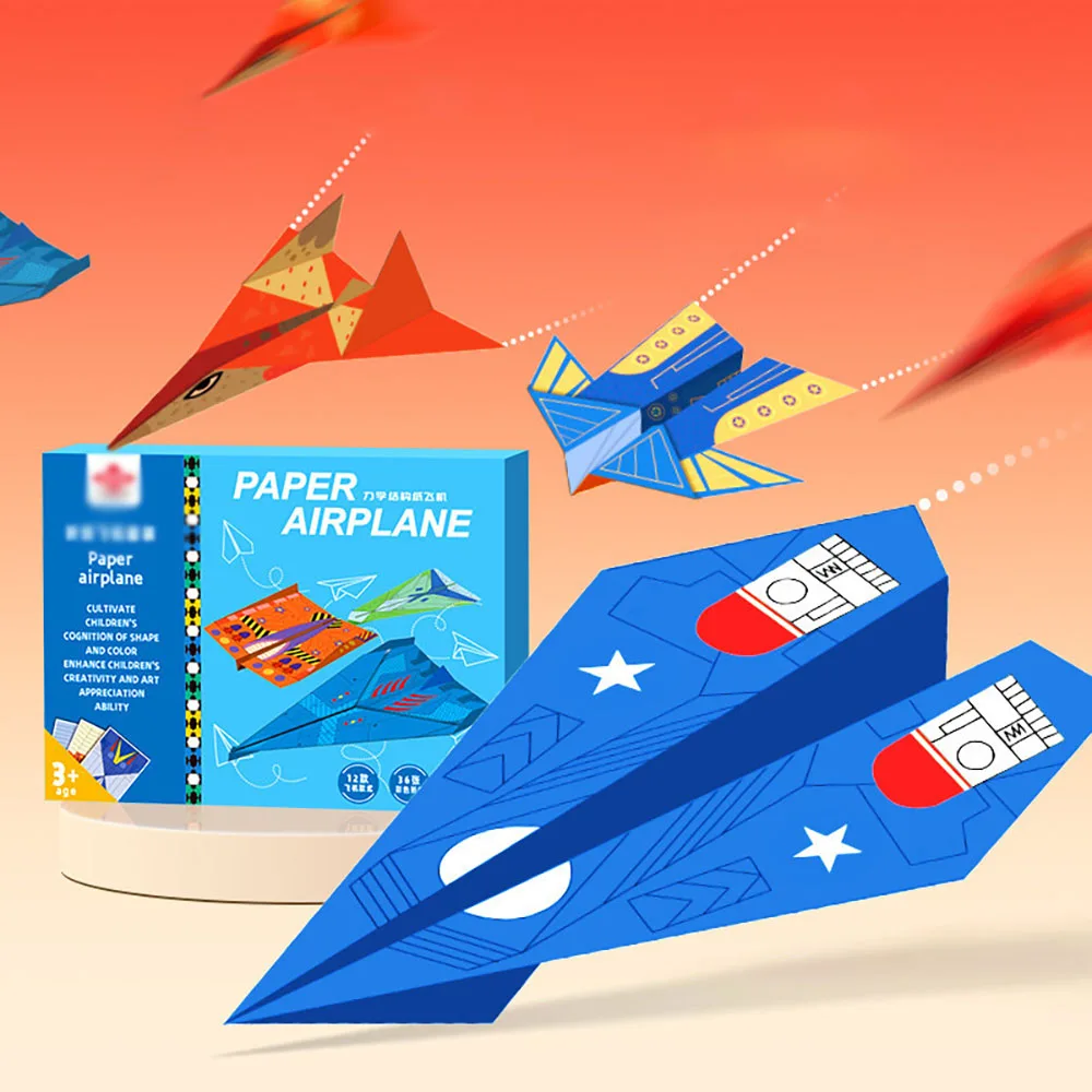 Creative Paper Folding Airplane Set, Handcrafted 3D Folding Encyclopedia, Student Puzzle Thinking Training