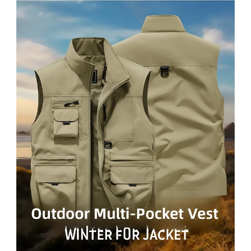 

Multiple Pockets Outdoor Fishing Vests Spring Autumn Windproof Waterproof Waistcoat High Quality Mesh Breathable Waistcoat
