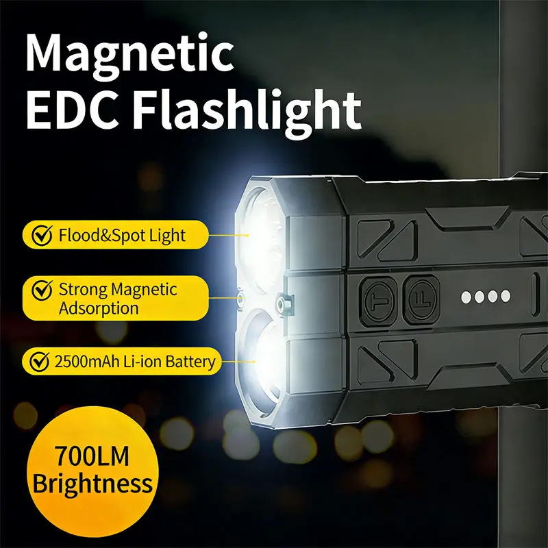

Mini Rechargeable LED EDC Flashlight 4 Lighting Modes Camping Lamp With Magnet Torch Waterproof For Outdoor Portable Work Light